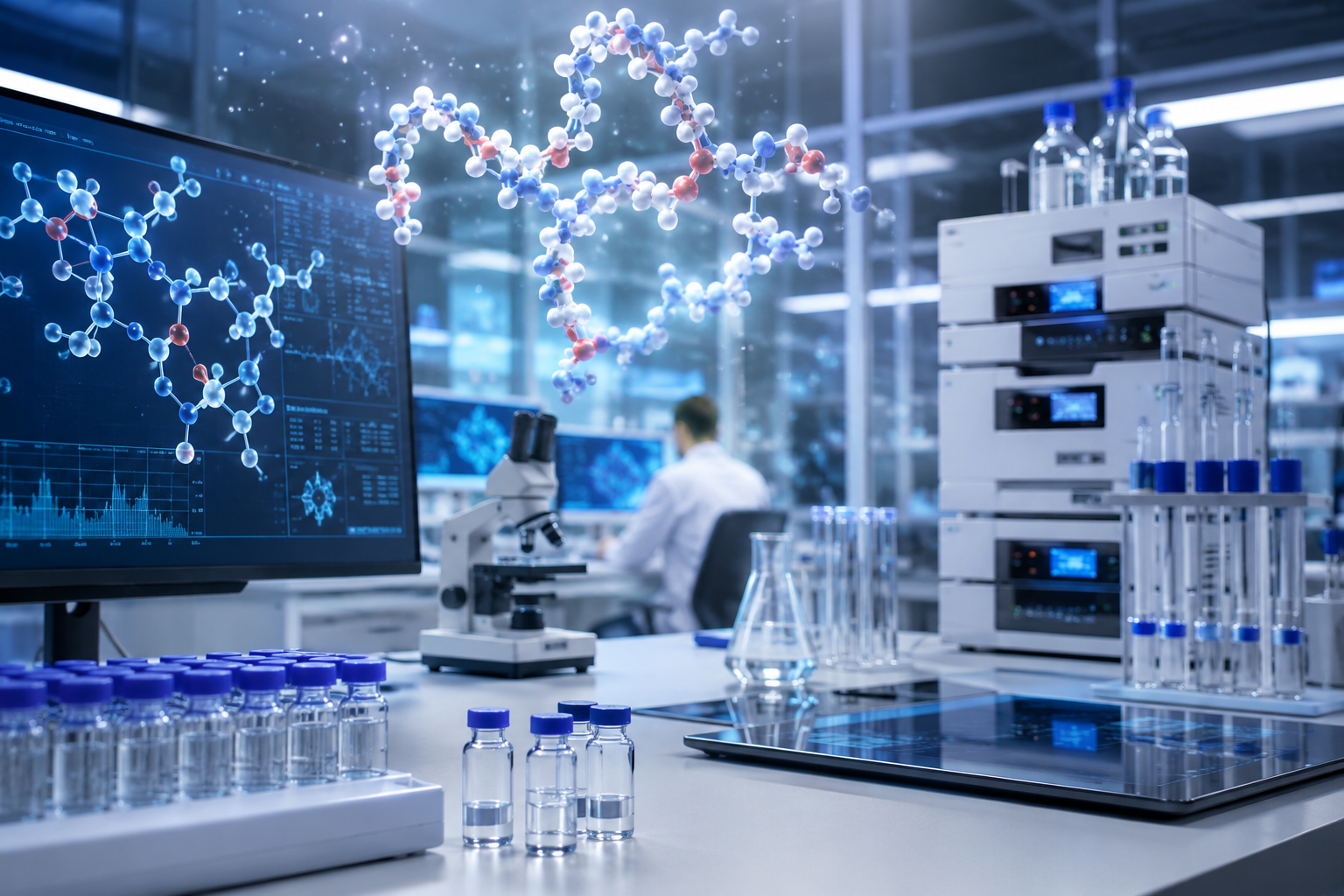 Professional laboratory storage of lyophilized peptide vials in controlled cold conditions with clear labeling